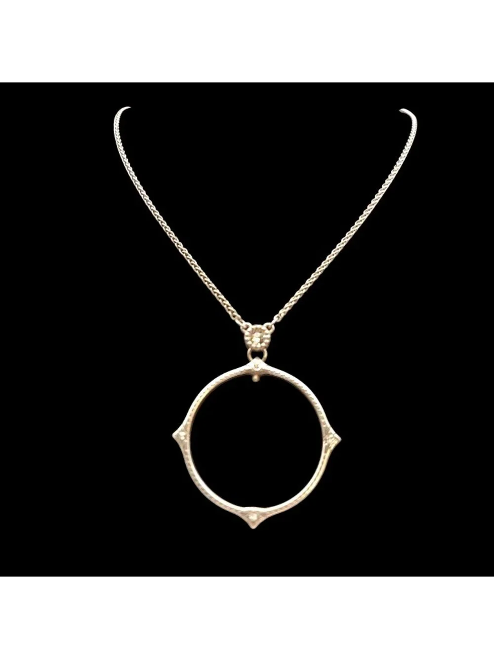 Brighton Odyssey Necklace Silver Plated Crystal Pendant Reversible New JM0240